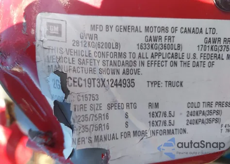 1999 Chevrolet Silverado 1500 Ls z USA, uszkodzony, nr VIN 2GCEC19T3X1244935